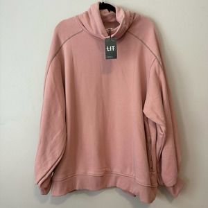 NWT Lit Activewear Medium Oversized Turtleneck Sweatshirt with‎ Pockets